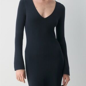 Elegant Black V-Neck Dress